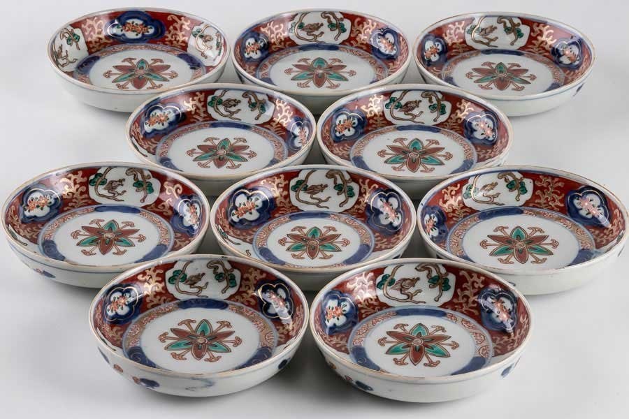 古伊万里】 染錦金彩草花文小皿 四寸皿 10客 16095 | アイテムから探す