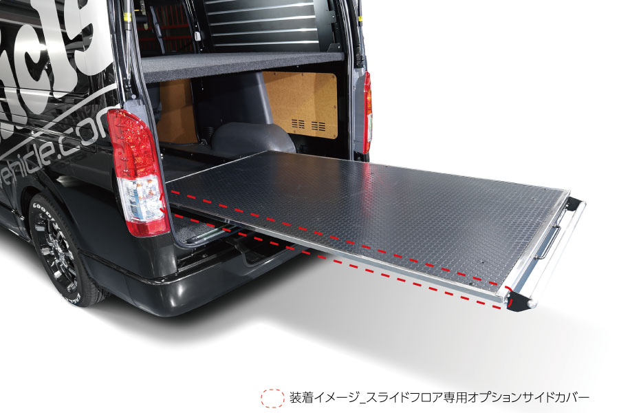 ハイエース スライドフロア専用オプションサイドカバー<br> 【スーパーロングバンDX用】