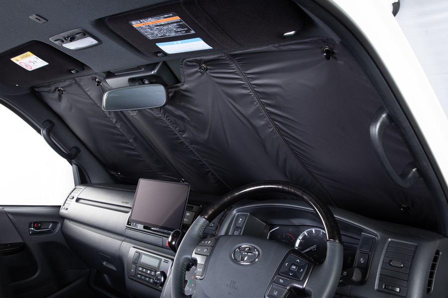 ハイエース 200系　遮光 パッド ユーアイビークル ワイド 6型 リアフロント ユーアイビークル(UI-Vehicle) 遮光パッド フロント3面