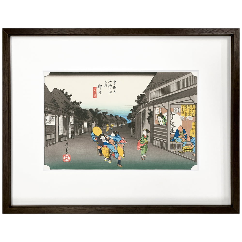 歌川広重「東海道五十三次 御油 旅人留女」浮世絵木版画｜浮世絵工房