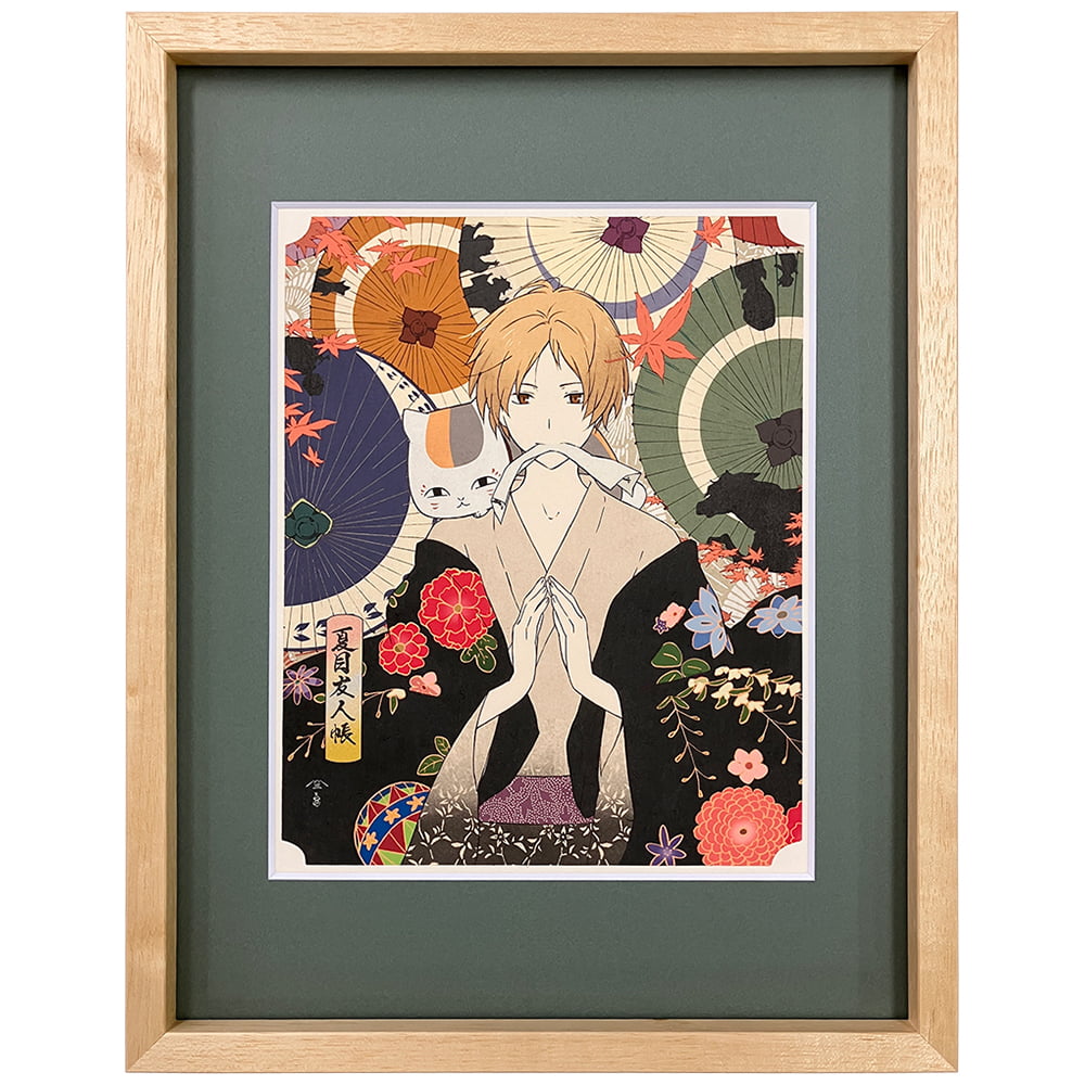 希少 螺鈿 傘をさした女性 美人画 浮世絵 天然木 漆器 古画 アンティーク 夏目友人帳浮世絵「秋風和傘模様」｜浮世絵工房