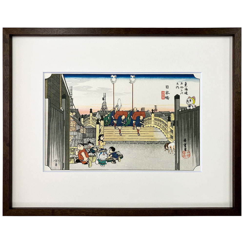 ドラえもん 浮世絵木版画「富嶽三十六景 東海道吉田」｜浮世絵工房
