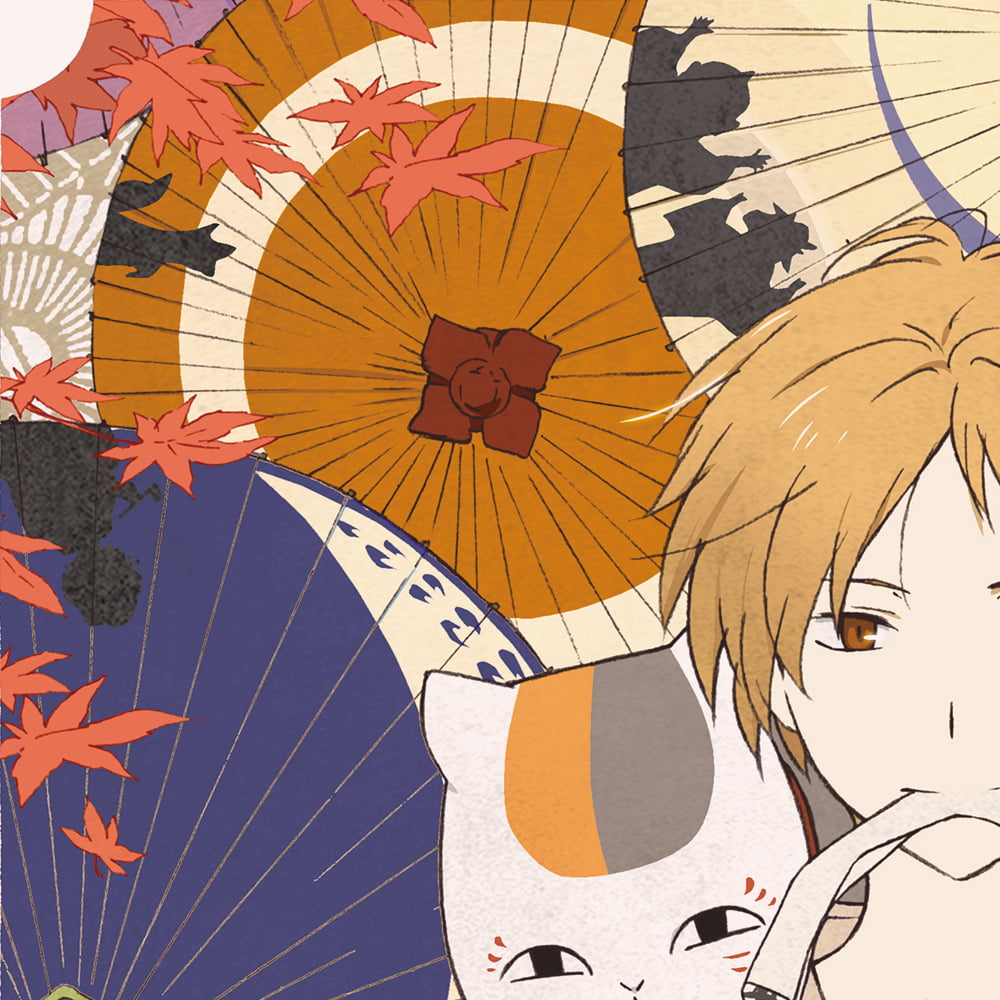 夏目友人帳浮世絵「秋風和傘模様」｜浮世絵工房
