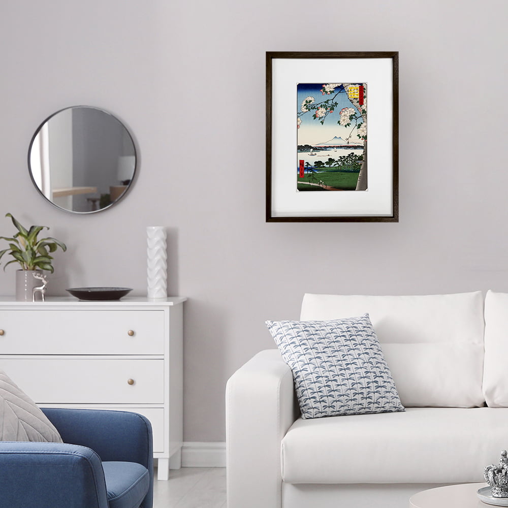 歌川広重「名所江戸百景 隅田川水神の森真崎」浮世絵木版画