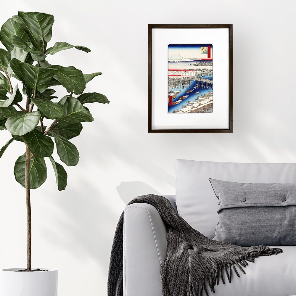 歌川広重「名所江戸百景 日本橋雪晴」浮世絵木版画