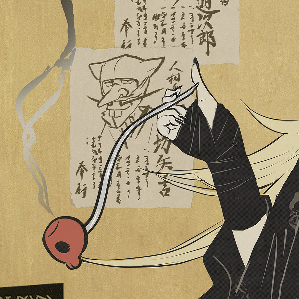 ドロンジョ浮世絵「タツノコ美人相 ドロンジョ(時間冒険物語 泥ん暴一味)」