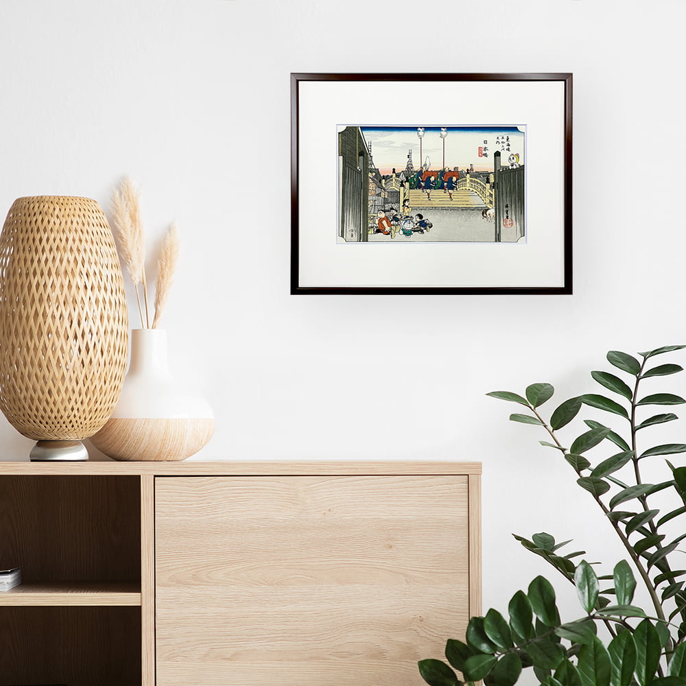 ドラえもん 浮世絵木版画「東海道五十三次 日本橋 朝之景」