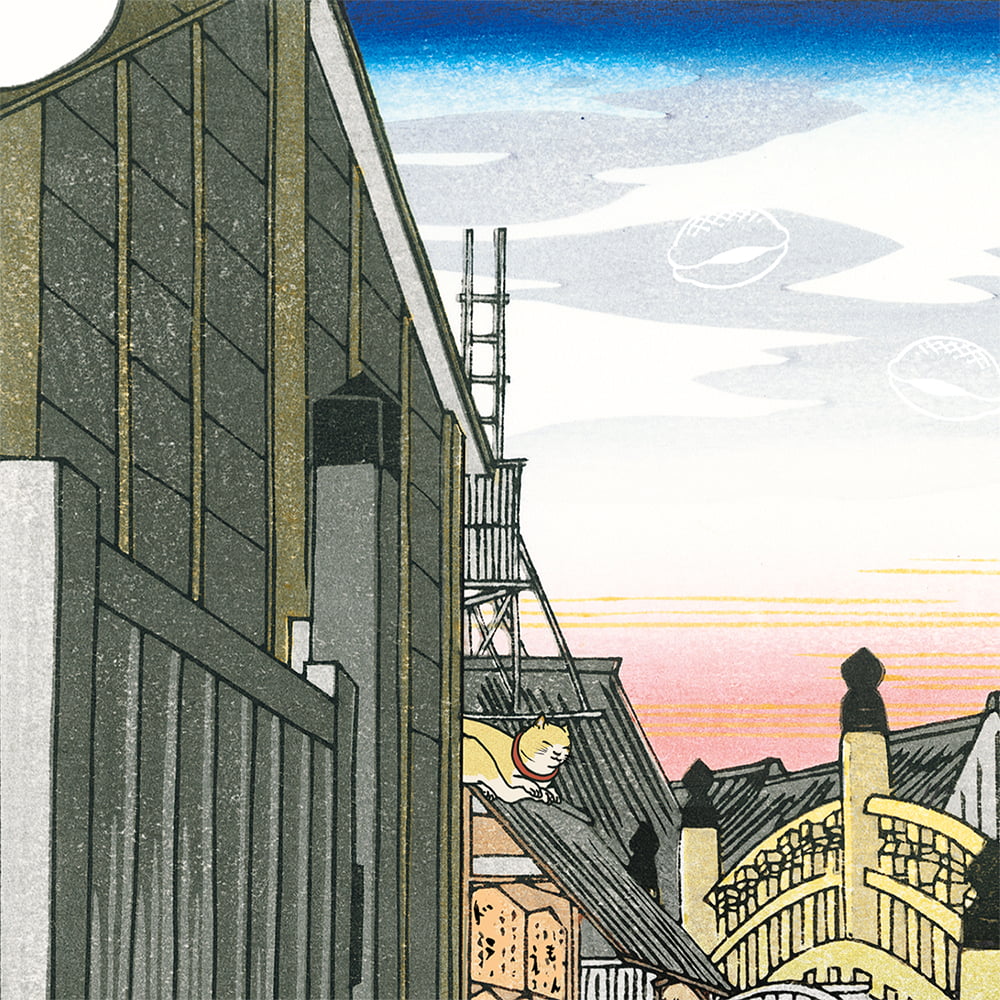 ドラえもん 浮世絵木版画「富嶽三十六景 東海道吉田」｜浮世絵工房