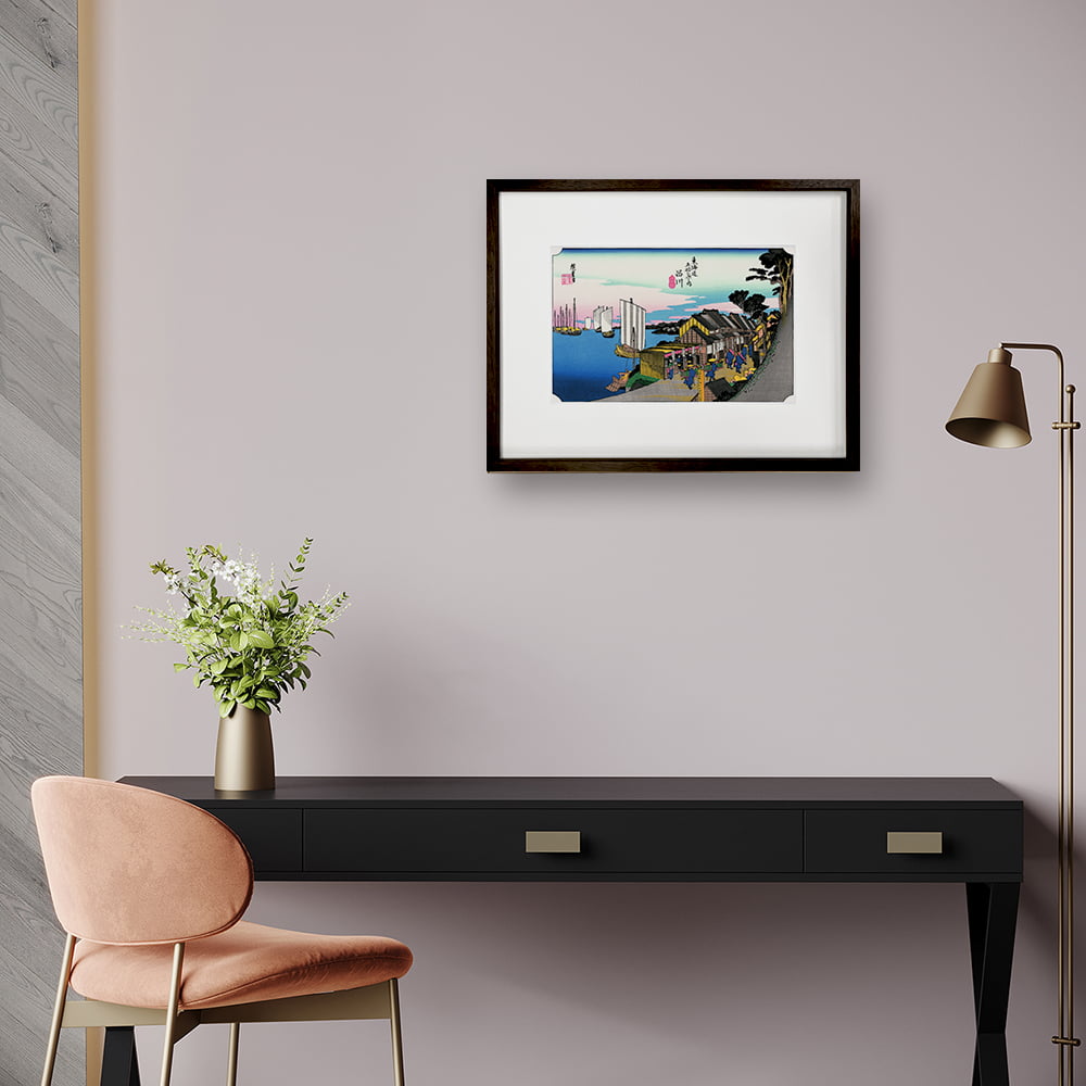 歌川広重「東海道五十三次 品川 日之出」浮世絵木版画