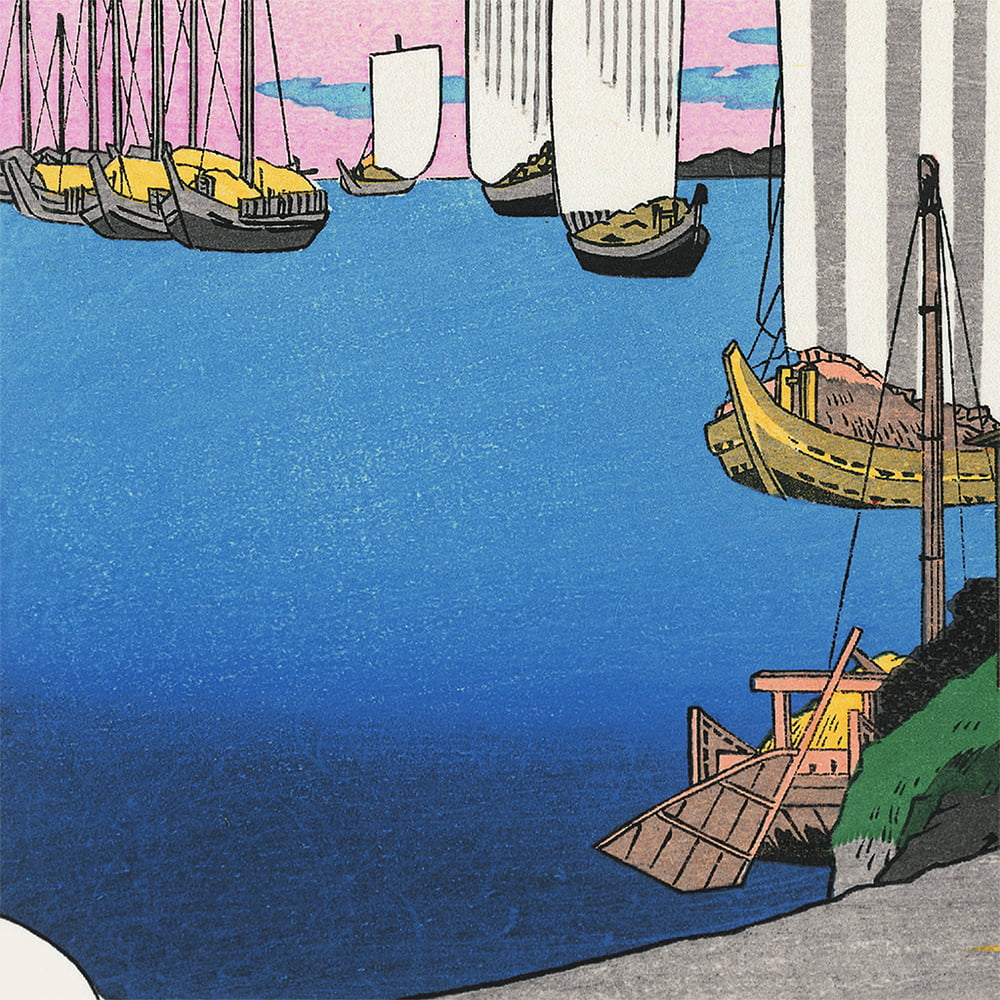 歌川広重「東海道五十三次 品川 日之出」浮世絵木版画