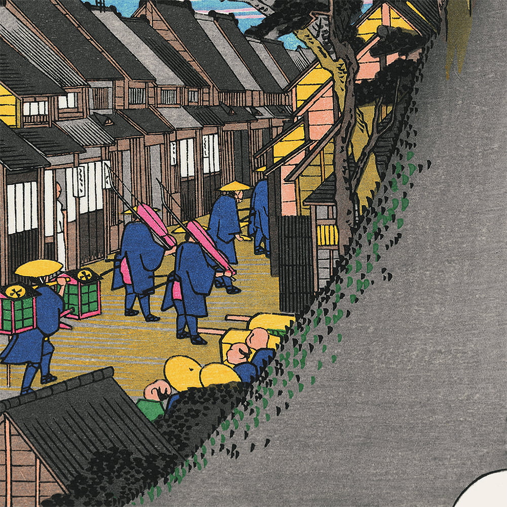 歌川広重「東海道五十三次 品川 日之出」浮世絵木版画