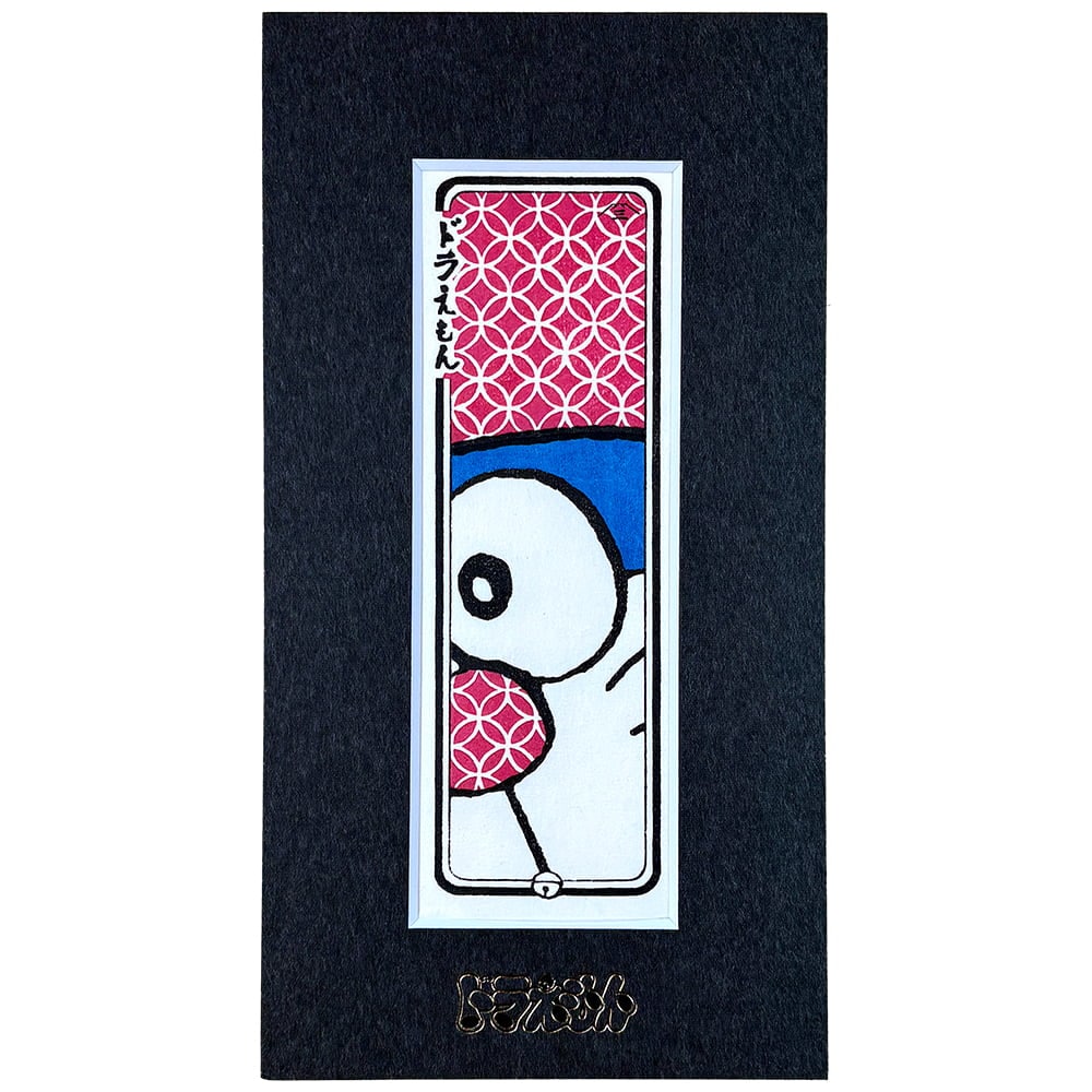 ドラえもん様用 ドラえもん 小型・ミニ浮世絵木版画「七宝模様（マット額入り