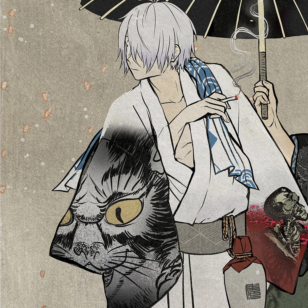 ゲゲゲ浮世絵「花散しの友誼」｜映画『鬼太郎誕生 ゲゲゲの謎