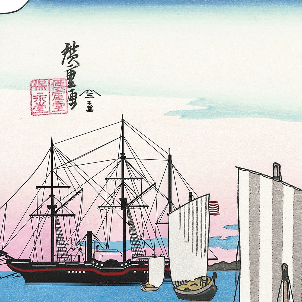 坂本龍馬 浮世絵「龍馬が見た景色 品川」【特別額装】