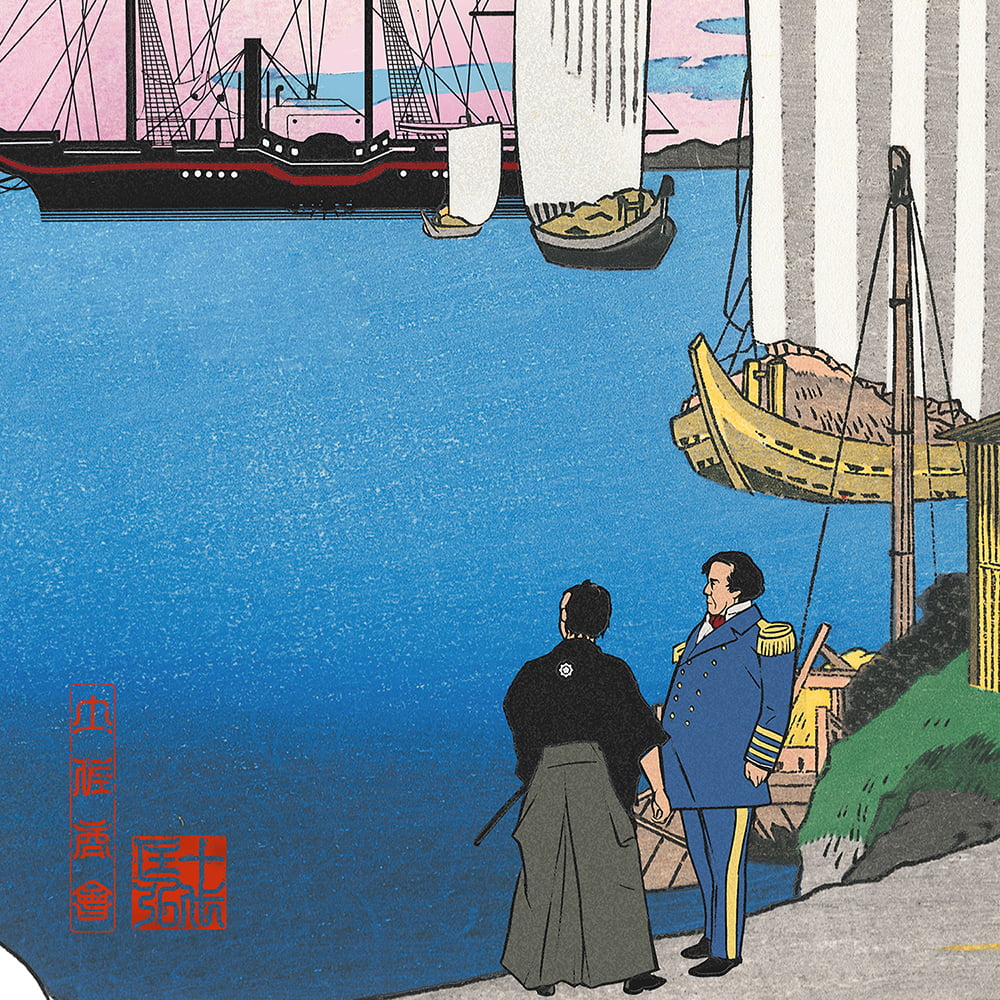 坂本龍馬 浮世絵「龍馬が見た景色 品川」【特別額装】