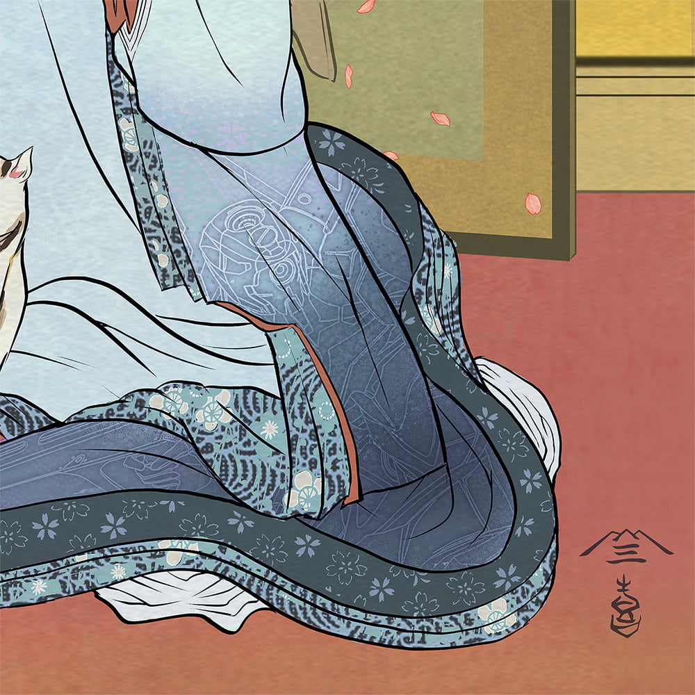 エヴァンゲリオン 浮世絵 箱根八里美人三画揃 綾波レイ キャラ用カラー 版三 エヴァ浮世絵「箱根八里美人三画揃 レイ」｜浮世絵工房