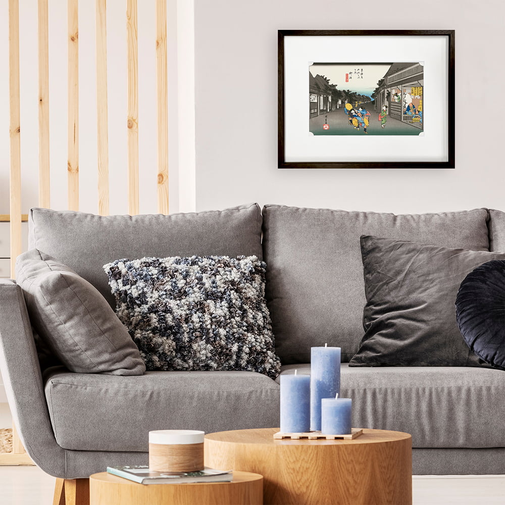 歌川広重「東海道五十三次 御油 旅人留女」浮世絵木版画