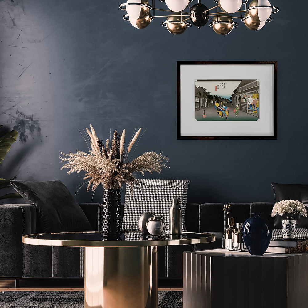 歌川広重「東海道五十三次 御油 旅人留女」浮世絵木版画