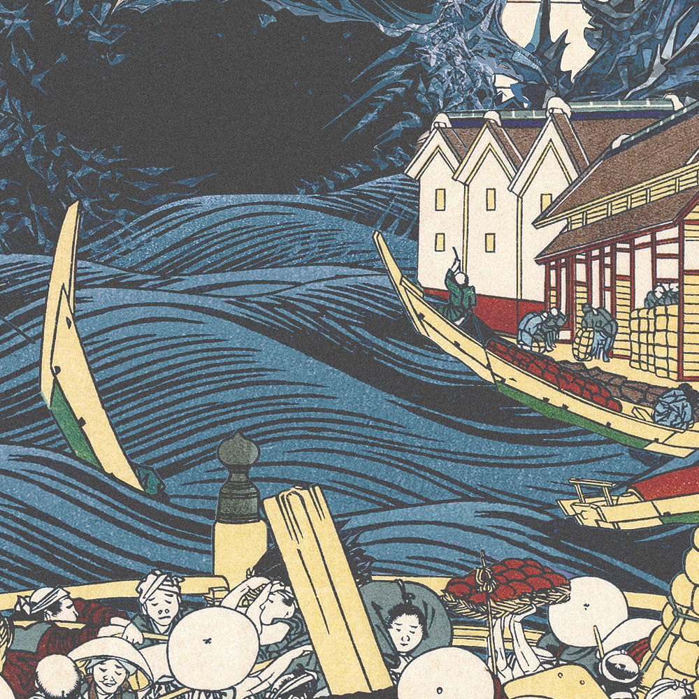 ゴジラ浮世絵 ジークレー版画「富嶽三十六景 江戸日本橋」｜浮世絵工房