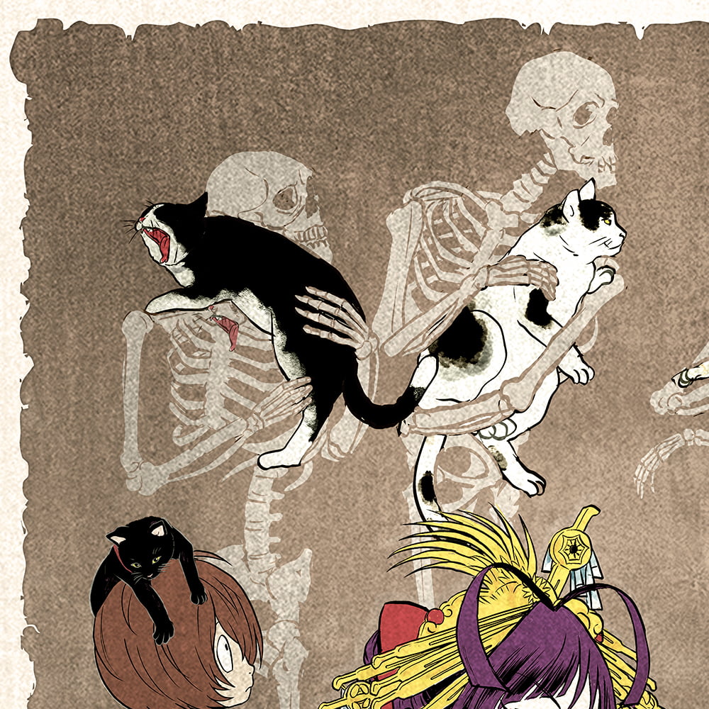 ゲゲゲ浮世絵「猫々太夫悟猫道之図」｜ゲゲゲの鬼太郎コラボ｜浮世絵工房