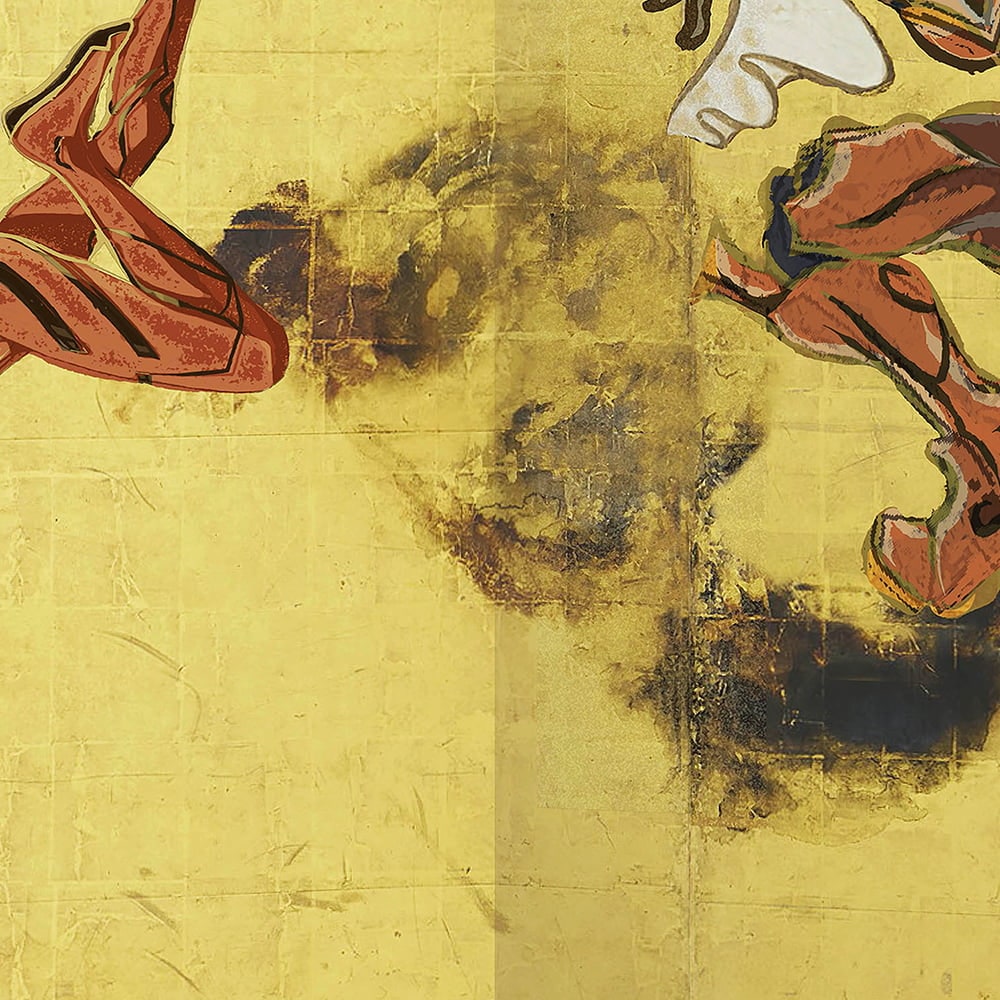 エヴァ浮世絵屏風「EVANGELION 風神雷神図屏風~風神図:2号機/アスカ」