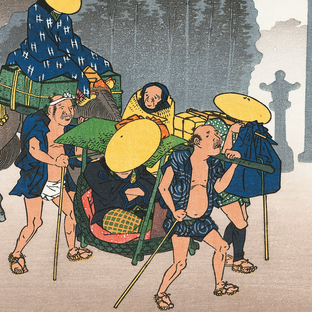 歌川広重「東海道五十三次 三島 朝霧」浮世絵木版画｜浮世絵工房