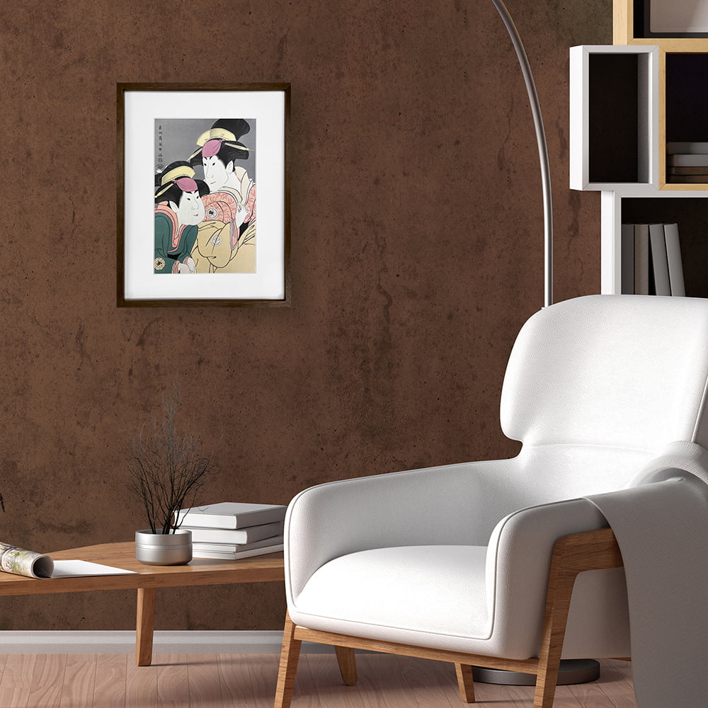 東洲斎写楽「二世瀬川富三郎の大岸蔵人妻やどり木と中村万世の腰元若草」浮世絵木版画