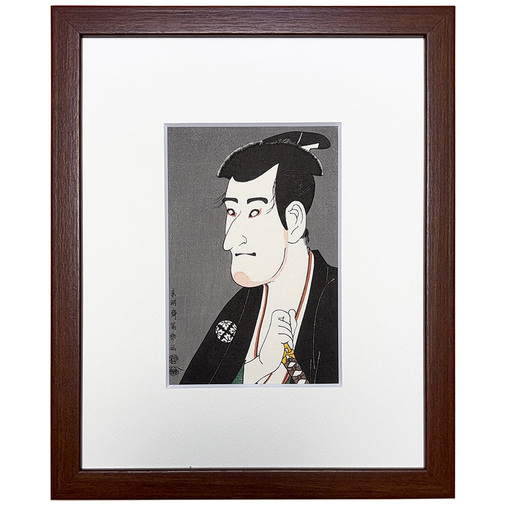 東洲斎写楽「三代目市川高麗蔵の志賀大仁」小型・ミニ浮世絵木版画
