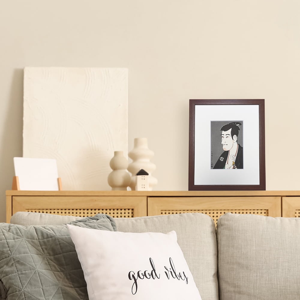 東洲斎写楽「三代目市川高麗蔵の志賀大仁」小型・ミニ浮世絵木版画