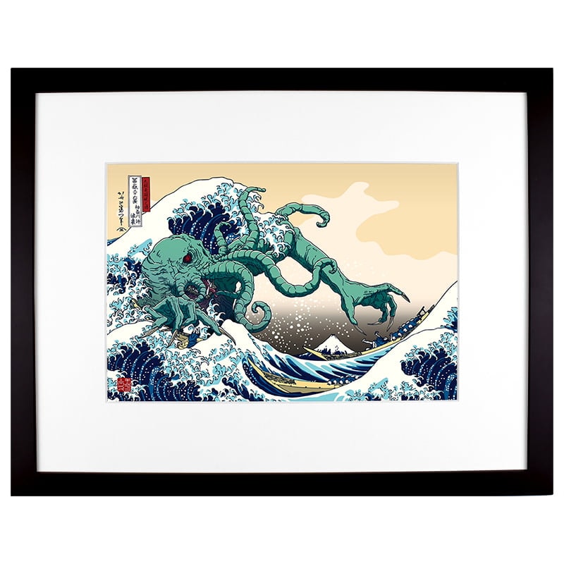 クトゥルフ神話 浮世絵木版画「神奈川沖浪裏 九頭竜顕現之図