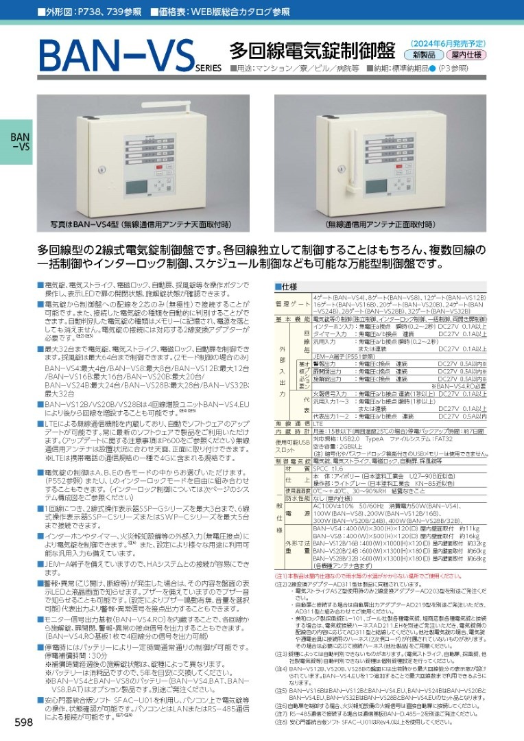 MIWA BAN-VS8 美和 電気錠操作盤 BAN-VSシリーズ
