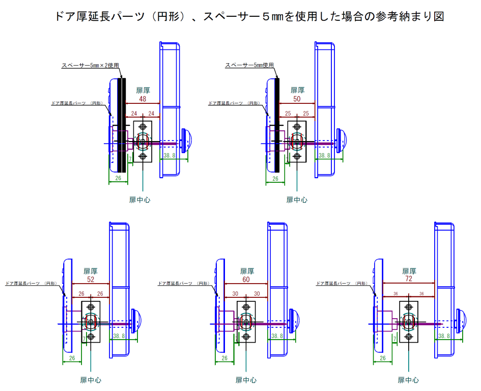 RemoteLOCK 500i用ドア厚延長パーツ（円形） リモートロック 