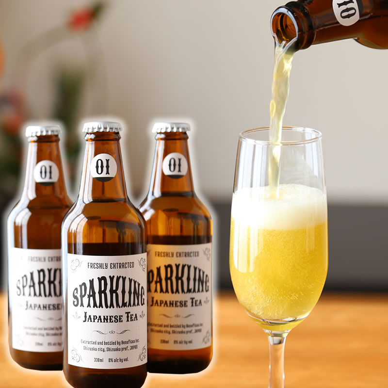 創業明治35年◎新感覚！深蒸し茶スパークリングティー 330ml×3本 【高柳製茶】