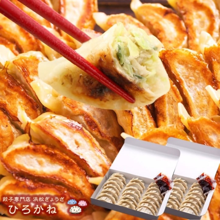 手作りのこだわり◎人気の浜松餃子42個(2箱) & 肉巻き餃子20個(2箱) 【ぎょうざのひろかね】 【短冊のし紙対応】