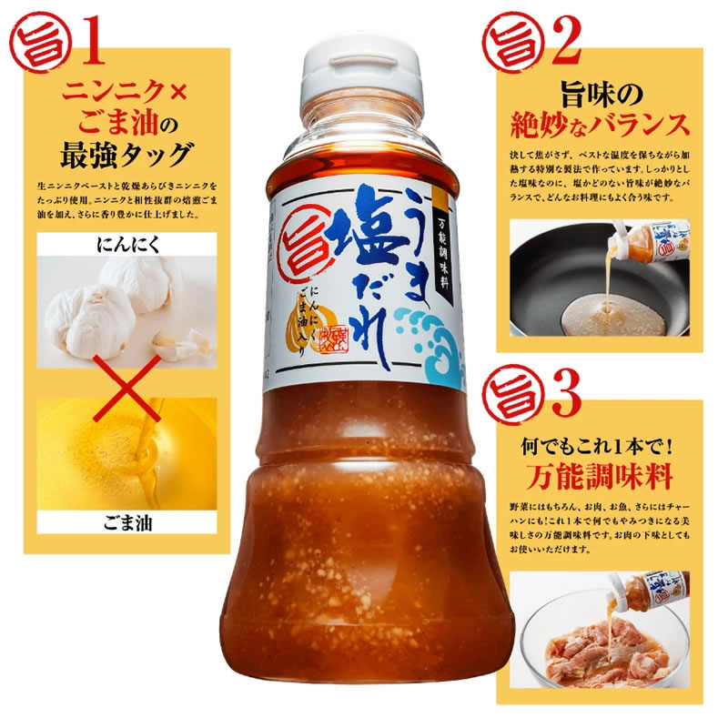 これ１本で何でもウマい♪一度食べたら止められない！うま塩だれ 大容量500ml 2本セット【9800円以上送料無料対象（常温）】【伊豆・村の駅】