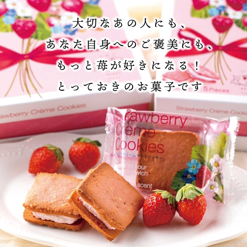 いちごのクリームサンドクッキー（8個入り）＜いちごBonBonBERRY ＞【伊豆・村の駅】【9800円以上送料無料対象（常温）】