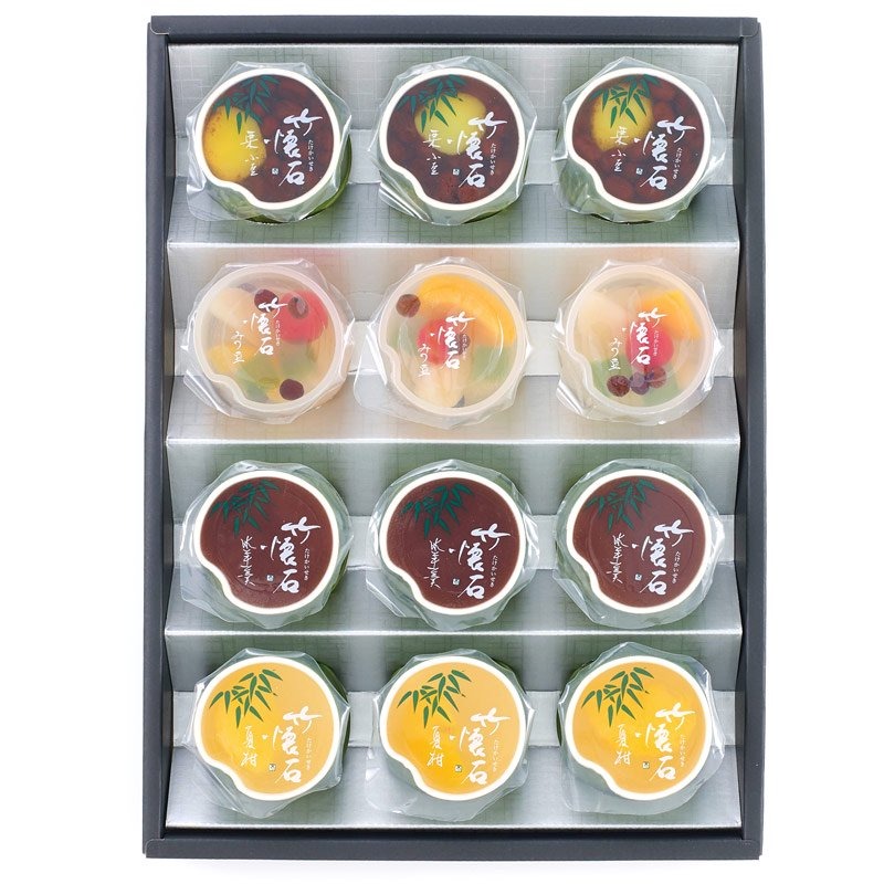 夏季限定 ひんやり和菓子 竹懐石 12個(4種) <冷蔵便> 【又一庵】 【熨斗対応可】≪産直商品につき同梱不可≫