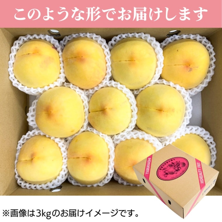 完売しました ◎  ギフト◎7月中旬～発送予定◎ 山梨県 滝の沢ゴールド 黄金桃系 8～11玉目安時期によって品種変化が楽しい 約3kg  【カネミ農園】