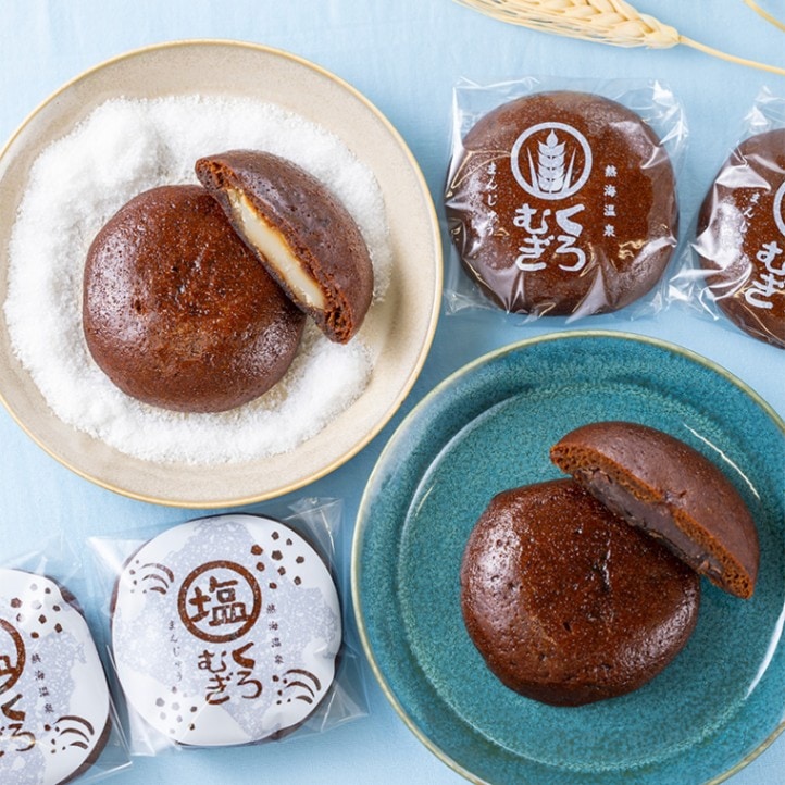 【夏季限定】季節の詰め合わせ 塩味とプレーン 6個入り 8月22日最終出荷 熱海温泉 黒麦まんじゅう本舗 【伊豆・村の駅】 【9800円以上送料無料対象(常温)】 【短冊熨斗シール対応可】