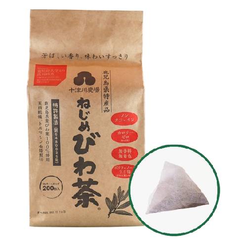 【あす着対応】【3包増量中】十津川農場 ねじめびわ茶200 (2gティーバック 200包入） ※送料無料（一部地域を除く）