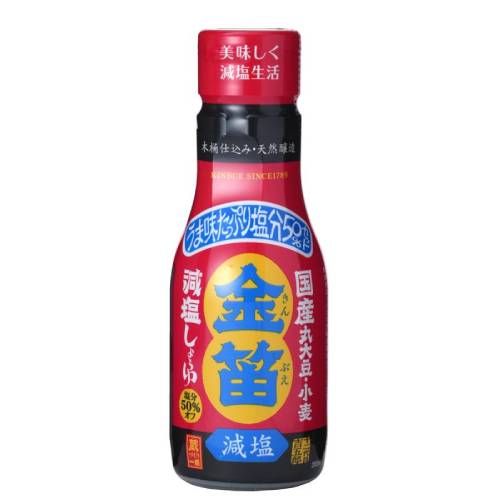 金笛 減塩しょうゆ デラミボトル（200ml)【笛木醤油】【食塩のみ５０％カット】