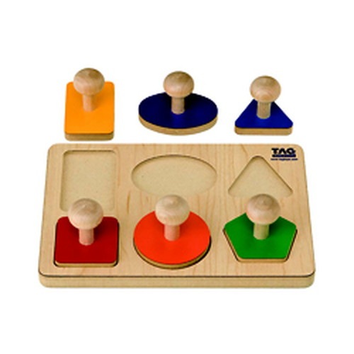握りいやすい取っ手のついた形パズル (ES-9) 【TAGTOYS（タグトイ）】※キャンセル不可|タグトイ|知育玩具