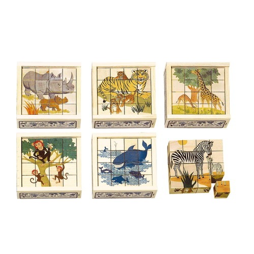 六面体パズル・16pcs・動物 （AF1601） 【アトリエ・フィッシャー/ATELIER FISCHER】 【3歳頃から】※キャンセル不可|ブラザ−ジョルダン社のおもちゃ|知育玩具