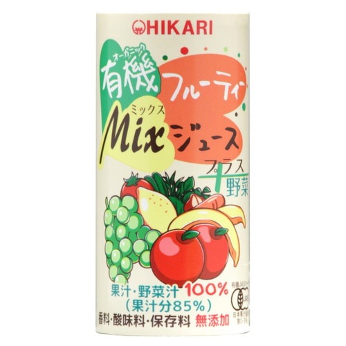 有機フルーティーMixジュース プラス 野菜 （195g×30缶） 【ヒカリ】※荷物総重量20kg以上で別途料金必要|穀物飲料・飲料|自然食品・厳選食品