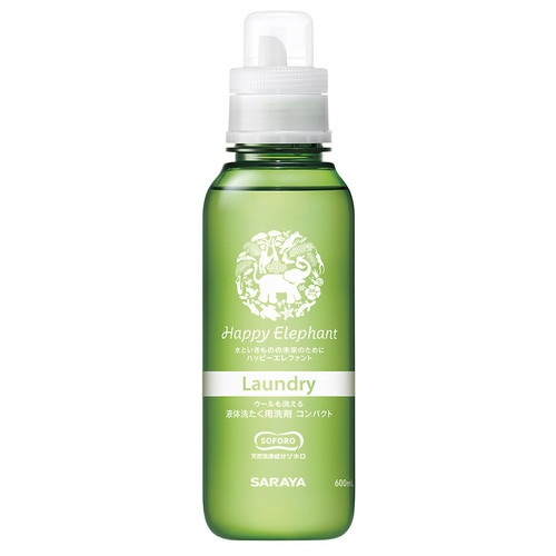 【お買上特典】ハッピーエレファント 液体洗たく用洗剤(本体)600ml 【東京サラヤ】