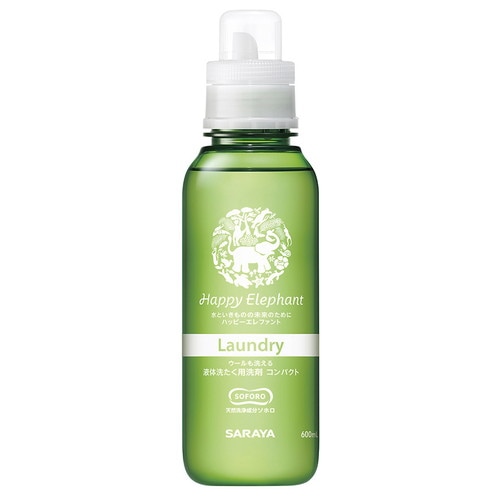 【お買上特典】ハッピーエレファント 液体洗たく用洗剤（本体）600ml 【東京サラヤ】
