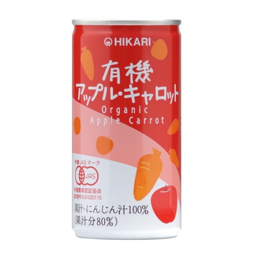有機アップル・キャロット （190g×60缶） 【ヒカリ】※荷物総重量20kg以上で別途料金必要|穀物飲料・飲料|自然食品・厳選食品