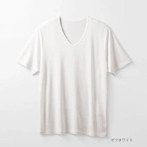 【竹布特典】TAKEFU ＶネックＴシャツ（Men's）オフホワイト M～L【ナファ生活研究所】