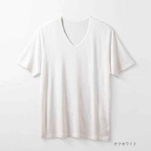 【竹布特典】TAKEFU ＶネックＴシャツ（Men's）オフホワイト L～LL【ナファ生活研究所】