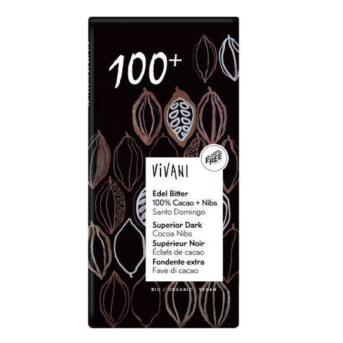 【お買上特典】ViVANI オーガニックスペリアダークチョコレート100% 80g 【ニコウトレーディング】